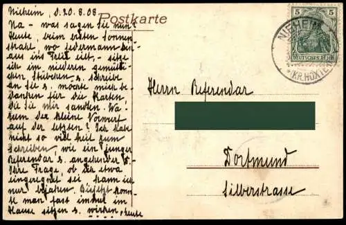 ALTE POSTKARTE NIEHEIM IN WESTFALEN STADTPARK MIT CARL SOPHIEN RUH UND E. W. WEBER'S WOHNHAUS DREIZEHNLINDEN AK cpa