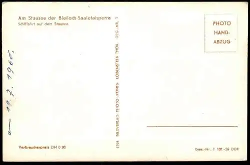 ALTE POSTKARTE BLEILOCH SAALETALSPERRE SCHIFFE MS J. W. STALIN & MS THÜRINGEN SCHIFF SAALBURG-EBERSDORF Ansichtskarte AK