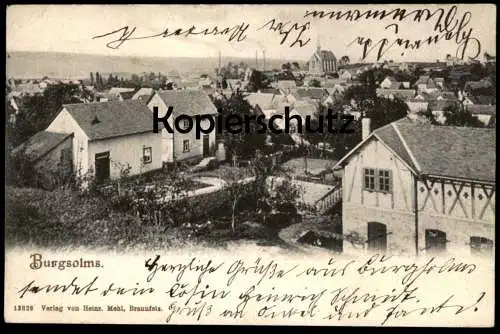 ALTE POSTKARTE BURGSOLMS 1906 PANORAMA SOLMS HESSEN Ansichtskarte AK cpa postcard