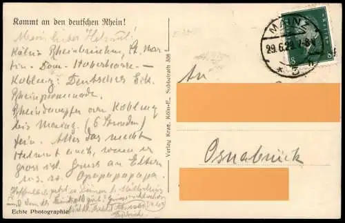 ALTE POSTKARTE KÖLN DÜSSELDORFER RHEINDAMPFSCHIFFAHRT KOBLENZ DEUTSCHES ECK RHEIN Schiff Ansichtskarte AK cpa postcard