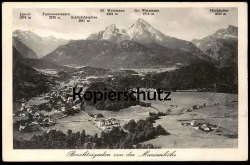 ALTE POSTKARTE BERCHTESGADEN VON DER MARXENHÖHE PANORAMA WATZMANN HOCHKALTER SCHÖNFELDSPITZE Ansichtskarte AK postcard