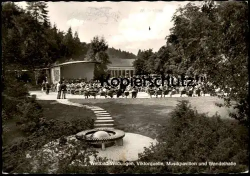ÄLTERE POSTKARTE BAD WILDUNGEN VIKTORQUELLE MUSIKPAVILLON UND WANDELHALLE Ansichtskarte AK cpa postcard