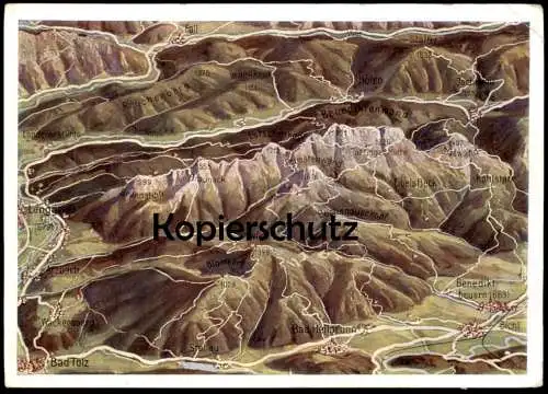 ÄLTERE POSTKARTE JRO PANORAMA BAD TÖLZ BENEDIKTBEUERN ZWIESEL BRAUNECK GLASWAND BAD HEILBRUNN Ansichtskarte AK postcard