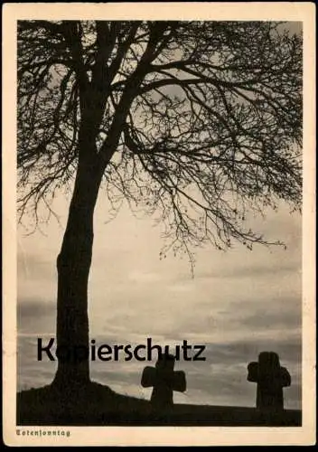 ALTE POSTKARTE TOTENSONNTAG STEINKREUZE BAUM STEINKREUZ KREUZ EWIGKEITSSONNTAG Ansichtskarte AK cpa postcard