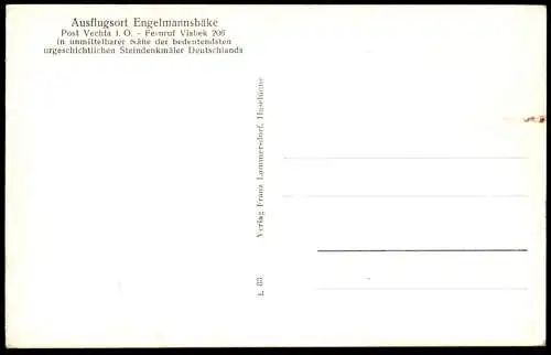 ALTE POSTKARTE AHLHORNER HEIDE ENGELMANNSBÄKE OPFERSTEIN HEIDENOPFERSTEIN GROSSSTEINGRAB GRAB VISBEK funeral AK postcard