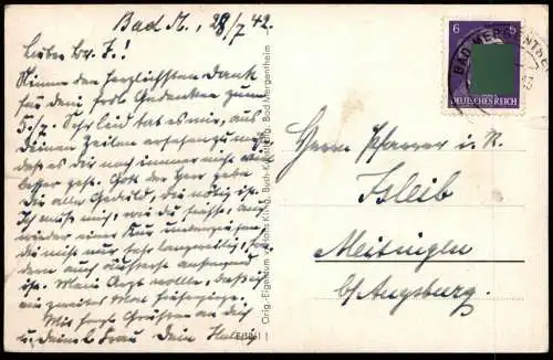 ALTE POSTKARTE BAD MERGENTHEIM PANORAMA 1942 TOTALANSICHT Ansichtskarte cpa AK postcard