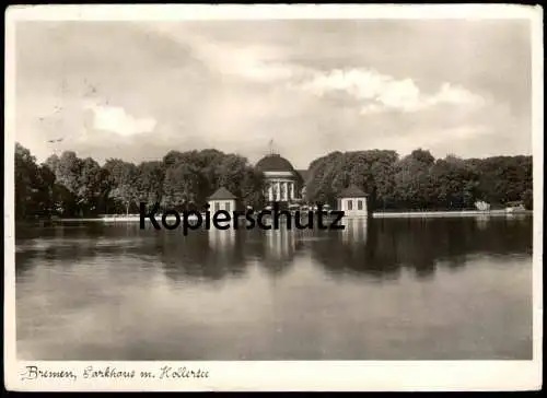 ALTE POSTKARTE BREMEN PARKHAUS MIT HOLLERSEE 1937 See Ansichtskarte AK cpa postcard