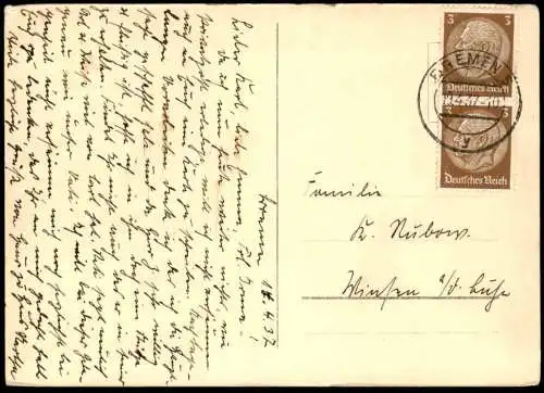 ALTE POSTKARTE BREMEN PARKHAUS MIT HOLLERSEE 1937 See Ansichtskarte AK cpa postcard