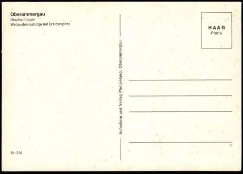 ÄLTERE POSTKARTE OBERAMMERGAU DRACHENFLIEGER IM WINTER DRACHENFLIEGEN hang gliding Bayern Ansichtskarte AK cpa postcard