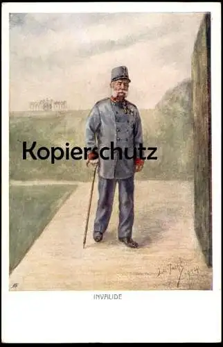 ALTE KÜNSTLER POSTKARTE INVALIDE 1914 ISA JECHL MILITÄR MILITARY Soldat Uniform Ansichtskarte AK cpa postcard