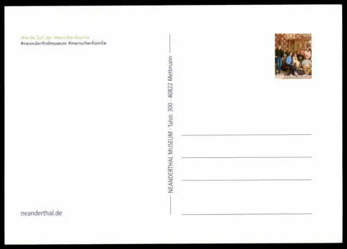 POSTKARTE NEANDERTHALER MUSEUM JOUEURS D'ÉCHECS SCHACH SPIELEN PLAYING CHESS Frühmenschen postcard cpa Ansichtskarte AK