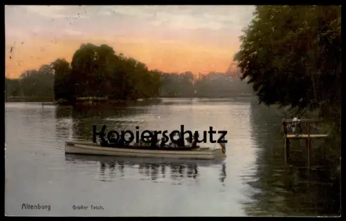 ALTE POSTKARTE ALTENBURG GROSSER TEICH Boot Damen Hüte See Ansichtskarte AK postcard cpa