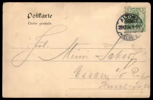 ALTE POSTKARTE ALTONA NEUMÜHLEN BLICK AUF DIE ELBE AUS DEN STÄDTISCHEN ANLAGEN