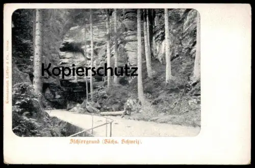 ALTE POSTKARTE ZSCHIRRGRUND SÄCHSISCHE SCHWEIZ WANDERER ELBSANDSTEINGEBIRGE Ansichtskarte AK cpa postcard