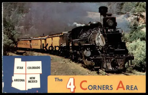 ÄLTERE POSTKARTE DAMPFLOK 476 THE 4 CORNERS AREA USA LOKOMOTIVE locomotive à vapeur steam train
