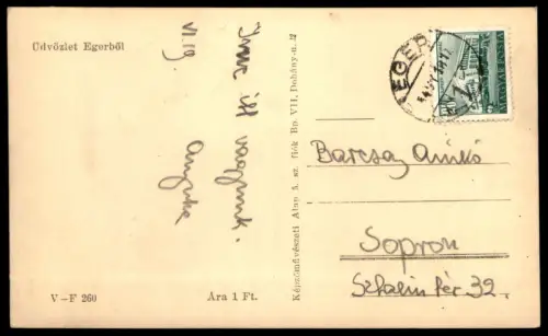 ÄLTERE POSTKARTE ÜDVÖZLET EGERBÖL EGER SCHWIMMBAD BAD Ungarn Hungary Hongrie cpa postcard