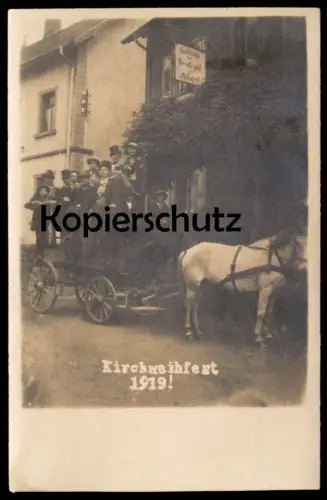 ALTE POSTKARTE GASTHAUS ZUR REICHSPOST A. RUSERT ? KIRCHWEIHFEST 1919 KUTSCHE HESSEN Kirmes
