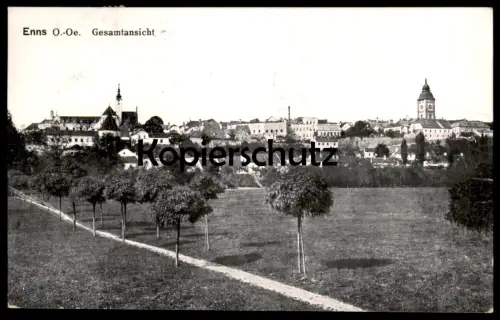 ALTE POSTKARTE ENNS GESAMTANSICHT OBERÖSTERREICH Österreich Austria Ansichtskarte postcard