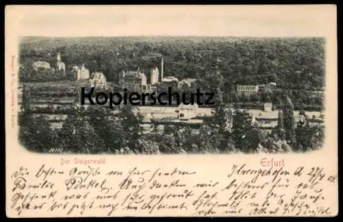 ALTE PRÄGE-POSTKARTE ERFURT DER STEIGERWALD RELIEFKARTE