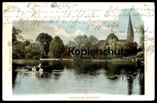 ALTE POSTKARTE EUTIN PARTIE AN DER STADTBUCHT 1902 HOLSTEINISCHE SCHWEIZ Ansichtskarte AK cpa postcard