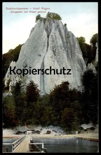 ALTE POSTKARTE STUBBENKAMMER KÖNIGSSTUHL VOM WASSER GESEHEN RÜGEN Sassnitz