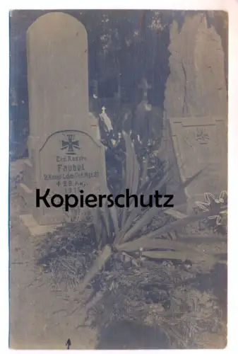 ALTE FOTO POSTKARTE KRIEGSGRAB RICHARD FAUBEL FAMILIE FRIEDRICHS DOETSCH KÖLN BICKENDORF