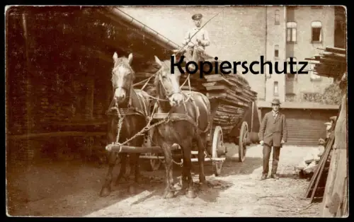 ALTE FOTO POSTKARTE BÜCKEBURG FÜRSTLICHE OBERFÖRSTEREI KUTSCHE HOLZ FORKE
