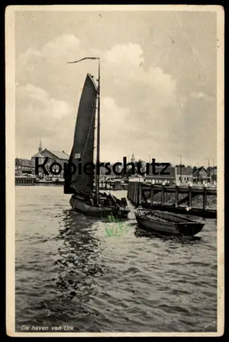 ALTE POSTKARTE DE HAVEN VAN URK SCHIFF HAFEN ship Ansichtskarte postcard