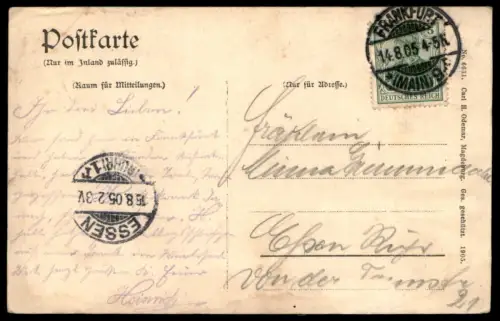 ALTE POSTKARTE VIELE GRÜSSE FRANKFURT AM MAIN OPERNHAUS NEUES SCHAUSPIELHAUS Ansichtskarte