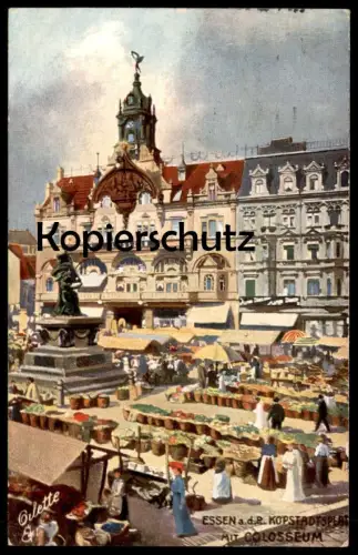ALTE POSTKARTE ESSEN KOPSTADTSPLATZ MIT COLOSSEUM KOPSTADTPLATZ OILETTE TUCK