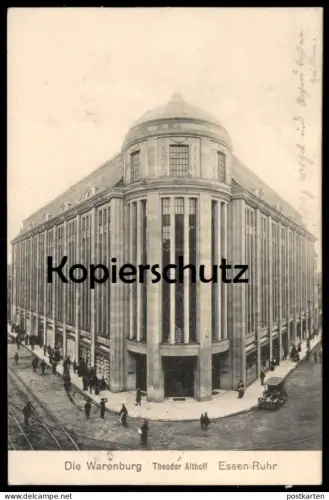 ALTE POSTKARTE ESSEN RUHR DIE WARENBURG THEODOR ALTHOFF
