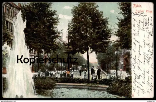 ALTE POSTKARTE KÖLN SALIER RING SALIERRING BRUNNEN Ansichtskarte AK cpa postcard