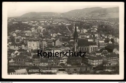 ALTE POSTKARTE AUSSIG AN DER ELBE GESAMTANSICHT USTI NAD LABEM cpa postcard Ansichtskarte AK
