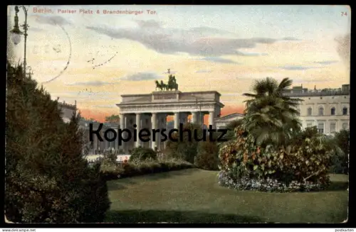 ALTE POSTKARTE BERLIN PARISER PLATZ & BRANDENBURGER TOR HAROLD EDWIN HURST THEO ARBOE