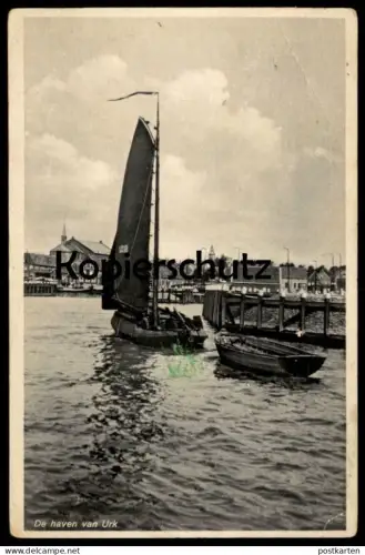 ALTE POSTKARTE DE HAVEN VAN URK SCHIFF HAFEN ship Ansichtskarte postcard