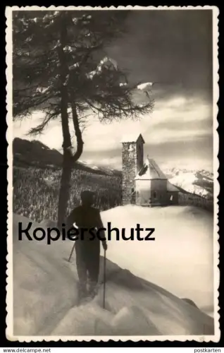 ALTE POSTKARTE GIOGO DI SAN VIGILIO PRESSO MERANO TOURENGEHER SKI SANKT VIGIL MERAN
