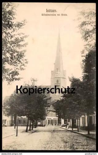 ALTE POSTKARTE LÜTZEN WILHELMSTRASSE MIT KIRCHE AK Ansichtskarte