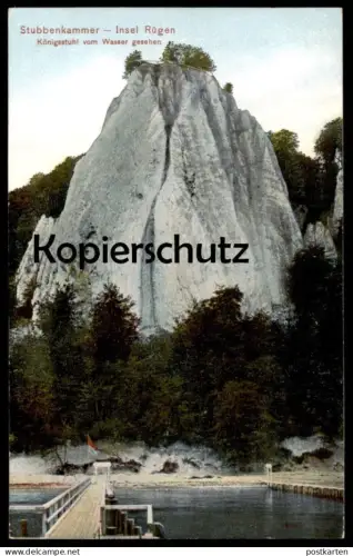 ALTE POSTKARTE STUBBENKAMMER KÖNIGSSTUHL VOM WASSER GESEHEN RÜGEN Sassnitz