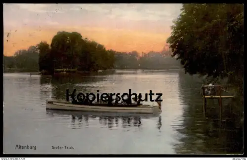 ALTE POSTKARTE ALTENBURG GROSSER TEICH Boot Damen Hüte See Ansichtskarte AK postcard cpa