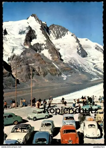 ÄLTERE POSTKARTE GROSSGLOCKNER PARKPLATZ FREIWANDECK VW KÄFER KARMANN GHIA FIAT Ansichtskarte postcard cpa AK