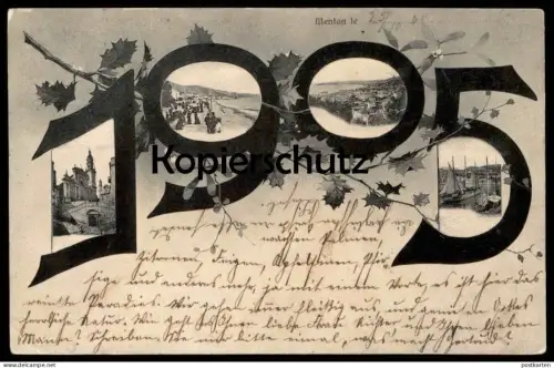 ALTE POSTKARTE MENTON 1905 JAHRESZAHL year date en Jahr la France Frankreich cpa postcard AK Ansichtskarte