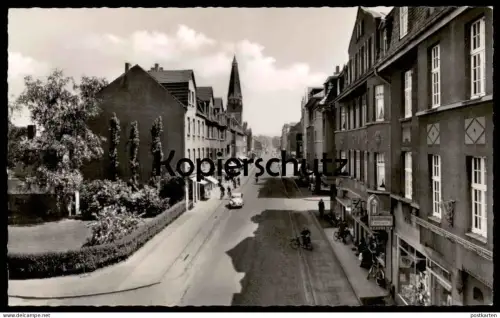 ÄLTERE POSTKARTE LEVERKUSEN SCHLEHBUSCH MANFORTER STRASSE Klosterfrau Drogerie Werbung Fahrrad bike bicyclette vélo