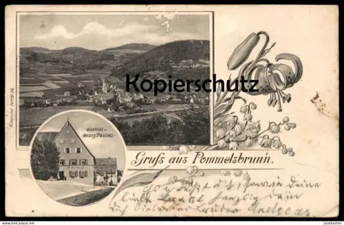 ALTE POSTKARTE GRUSS AUS POMMELSBRUNN GASTHOF GEORG PAULUS Ansichtskarte AK cpa postcard