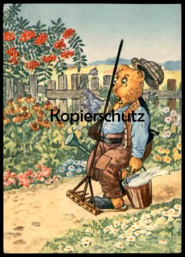 ÄLTERE POSTKARTE TEDDY BÄR HUMOR PECH bear ours humour cpa Ansichtskarte postcard AK