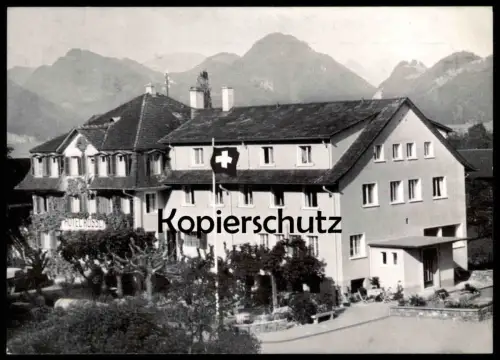 ÄLTERE KARTE ALPNACHSTAD HOTEL UND PENSION RÖSSLI FAMILIE MOLL ALPNACH VIERWALDSTÄTTERSEE postcard cpa AK Ansichtskarte