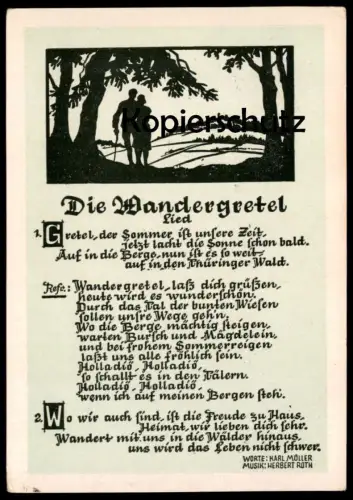 ALTE KÜNSTLER POSTKARTE DIE WANDERGRETEL LIEDERKARTE Paar couple