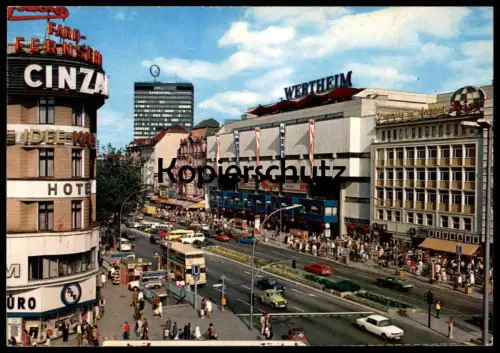 ÄLTERE POSTKARTE BERLIN KURFÜRSTENDAMM CHARLOTTENBURG WERTHEIM IDEE KAFFEE CINZANO Ansichtskarte cpa postcard