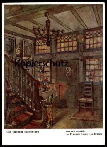 ALTE POSTKARTE AACHEN ALTE AACHENER KAFFEESTUBE VAN DEN DAELE KÜNSTLER VON BRANDIS Aix la chapelle cpa postcard