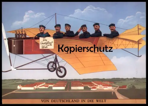 ÄLTERE POSTKARTE FLUGZEUG PHOTOMONTAGE SOLDATEN LAGER Fotomontage Montage photo militaires en avion
