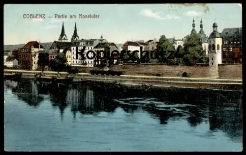 ALTE POSTKARTE COBLENZ PARTIE AM MOSELUFER MOSEL Koblenz Ansichtskarte postcard cpa AK